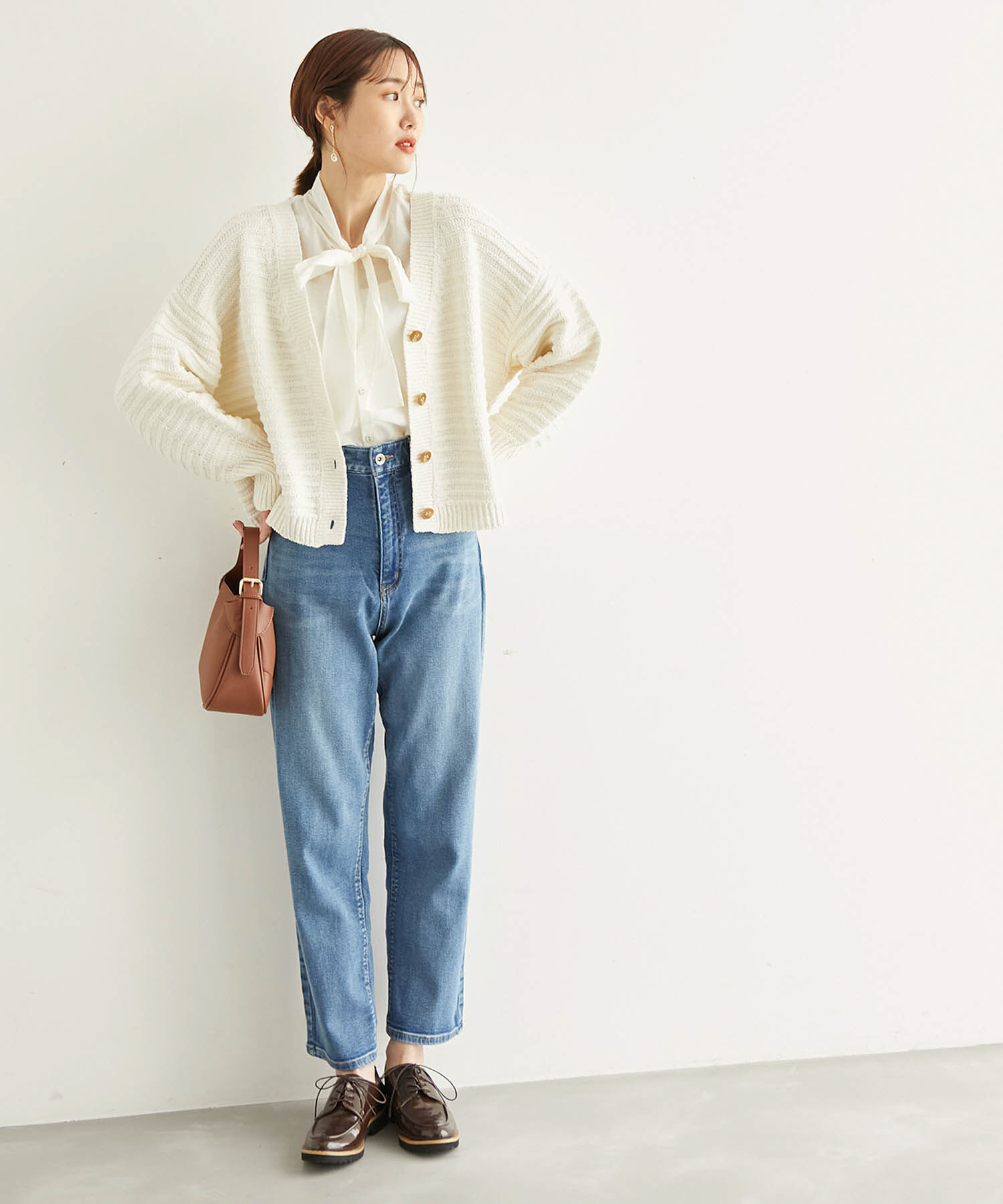 Rope&rsquo;Picnic「リリーヤーンショート丈ニットカーディガン」|カーディガン|