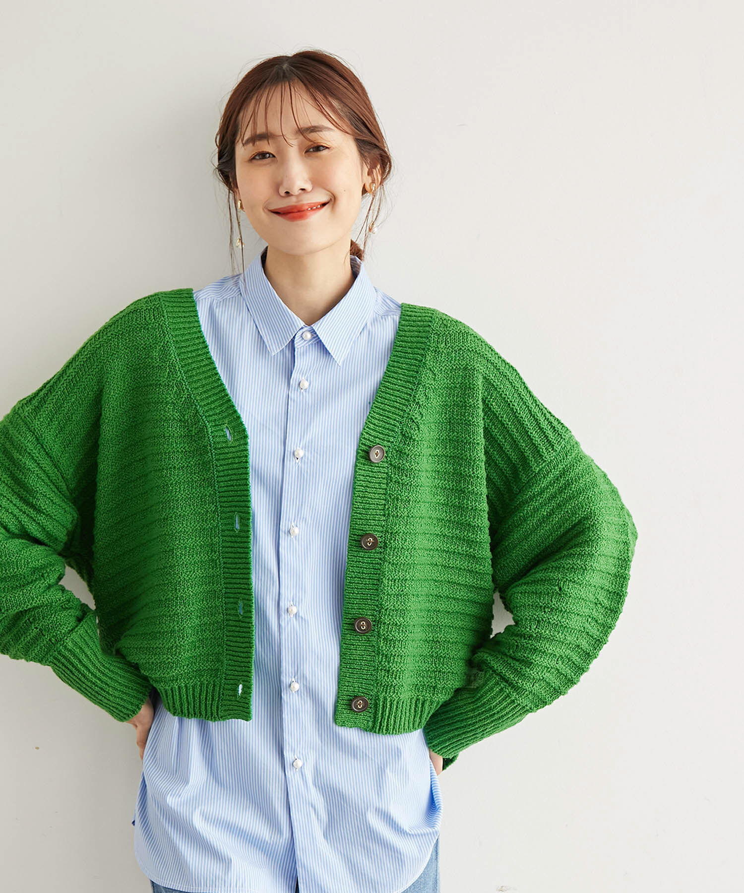 Rope&rsquo;Picnic「リリーヤーンショート丈ニットカーディガン」|カーディガン|