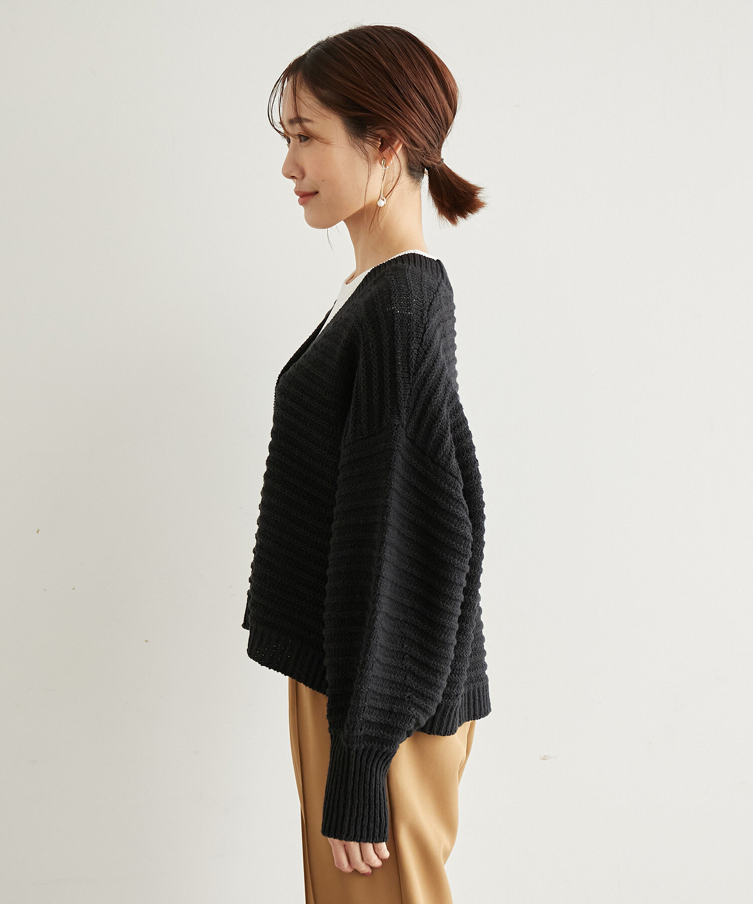 Rope&rsquo;Picnic「リリーヤーンショート丈ニットカーディガン」|カーディガン|