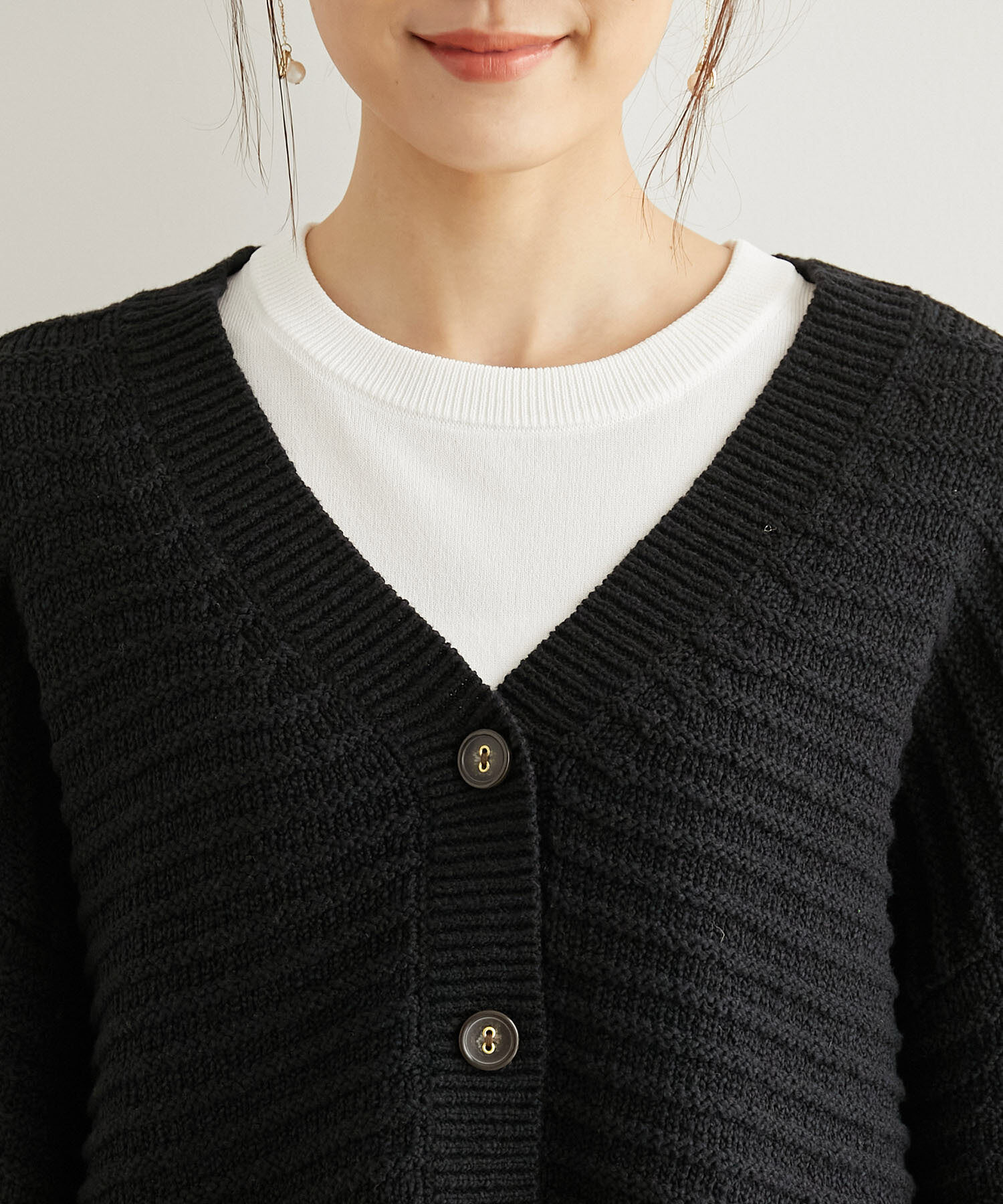 Rope&rsquo;Picnic「リリーヤーンショート丈ニットカーディガン」|カーディガン|