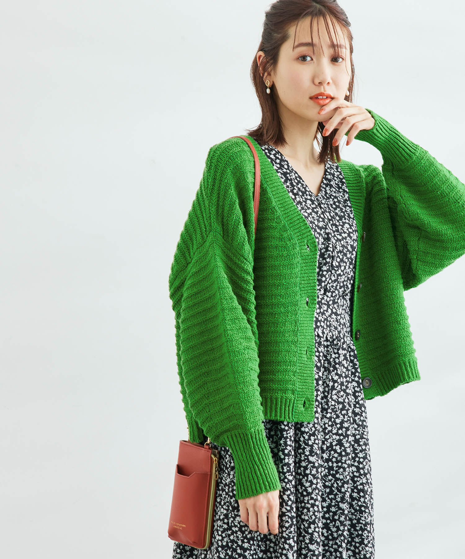 Rope&rsquo;Picnic「リリーヤーンショート丈ニットカーディガン」|カーディガン|