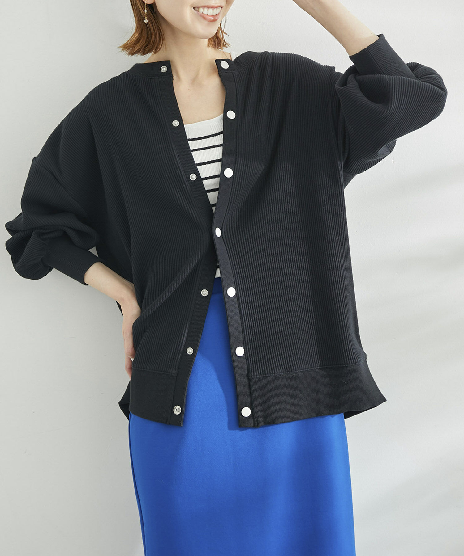 Rope&rsquo;Picnic「【WEB限定】テレコ袖ボリュームカーディガン」|カーディガン|