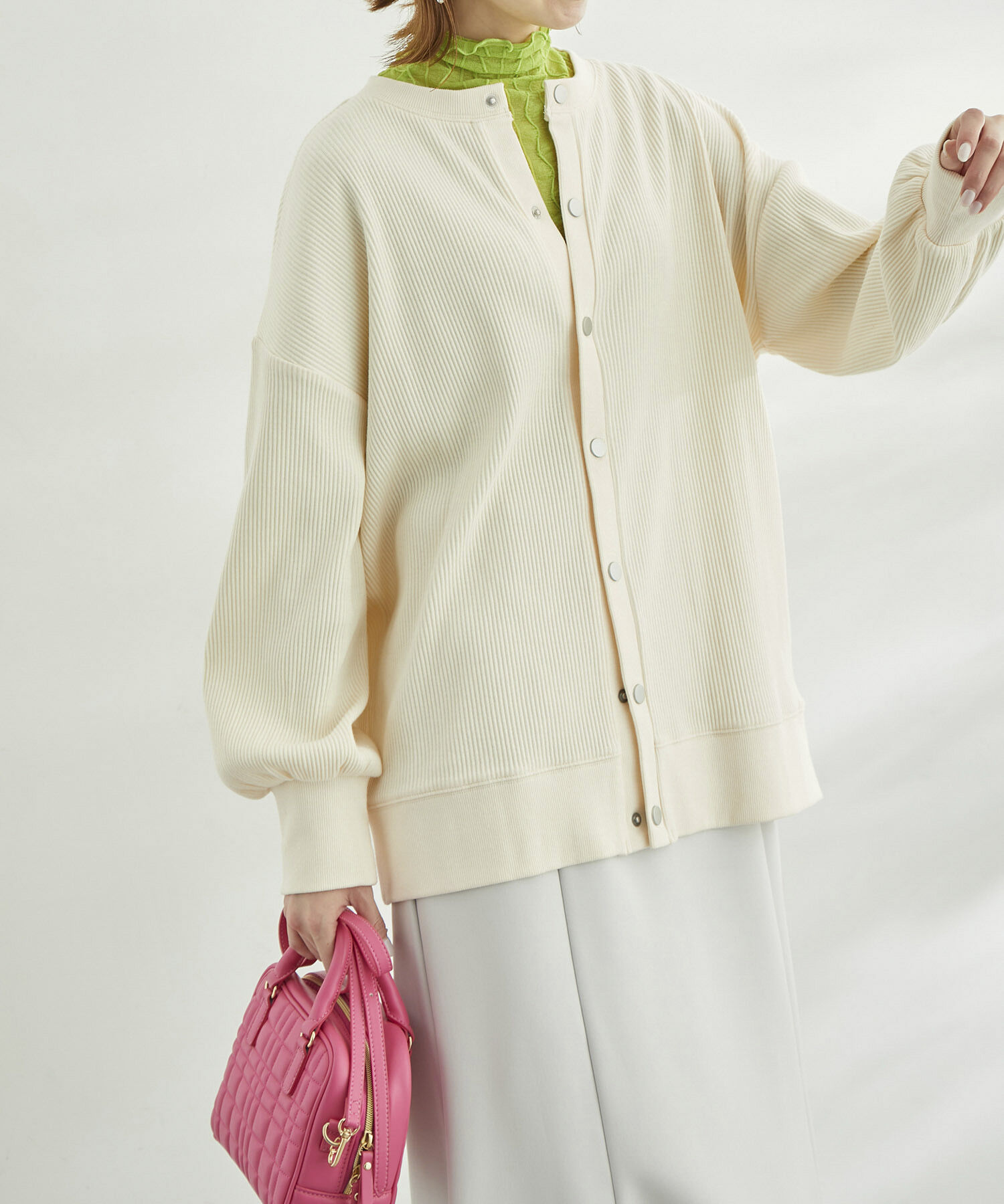 Rope&rsquo;Picnic「【WEB限定】テレコ袖ボリュームカーディガン」|カーディガン|