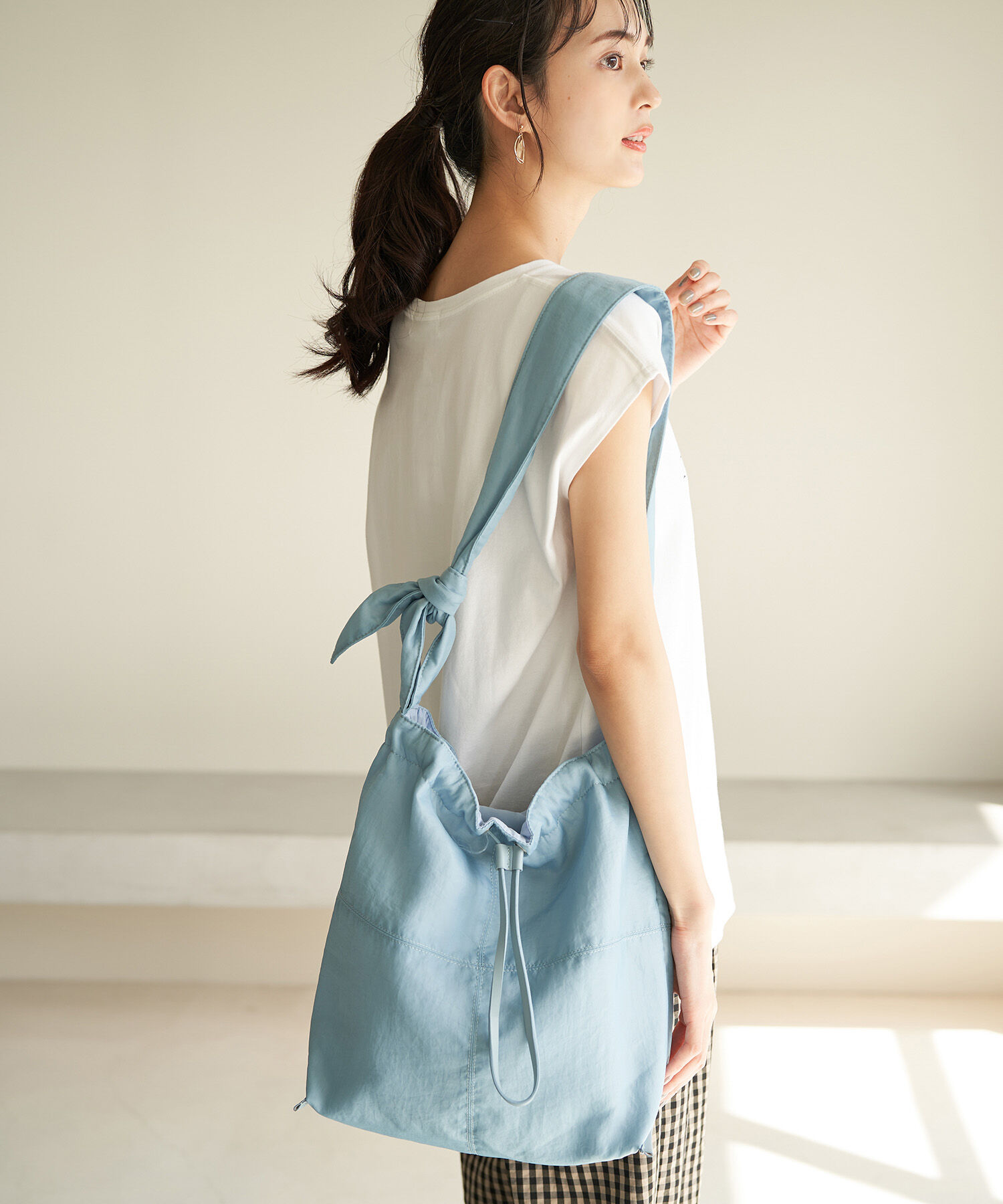 ROPE PICNIC PASSAGE「【CONTROL FREAK/コントロールフリーク別注】 オーガンジーナイロンショルダーバッグ」|ショルダー・メッセンジャー|ブルー系(45)