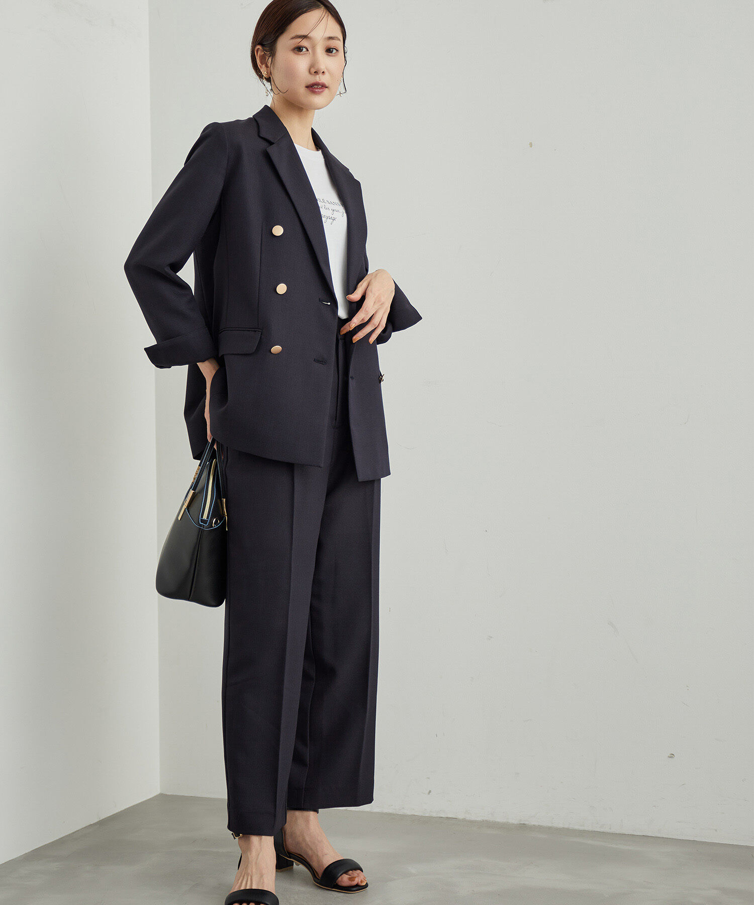 Rope&rsquo;Picnic「ウールライクサキソニーセミタックワイドパンツ」|その他|