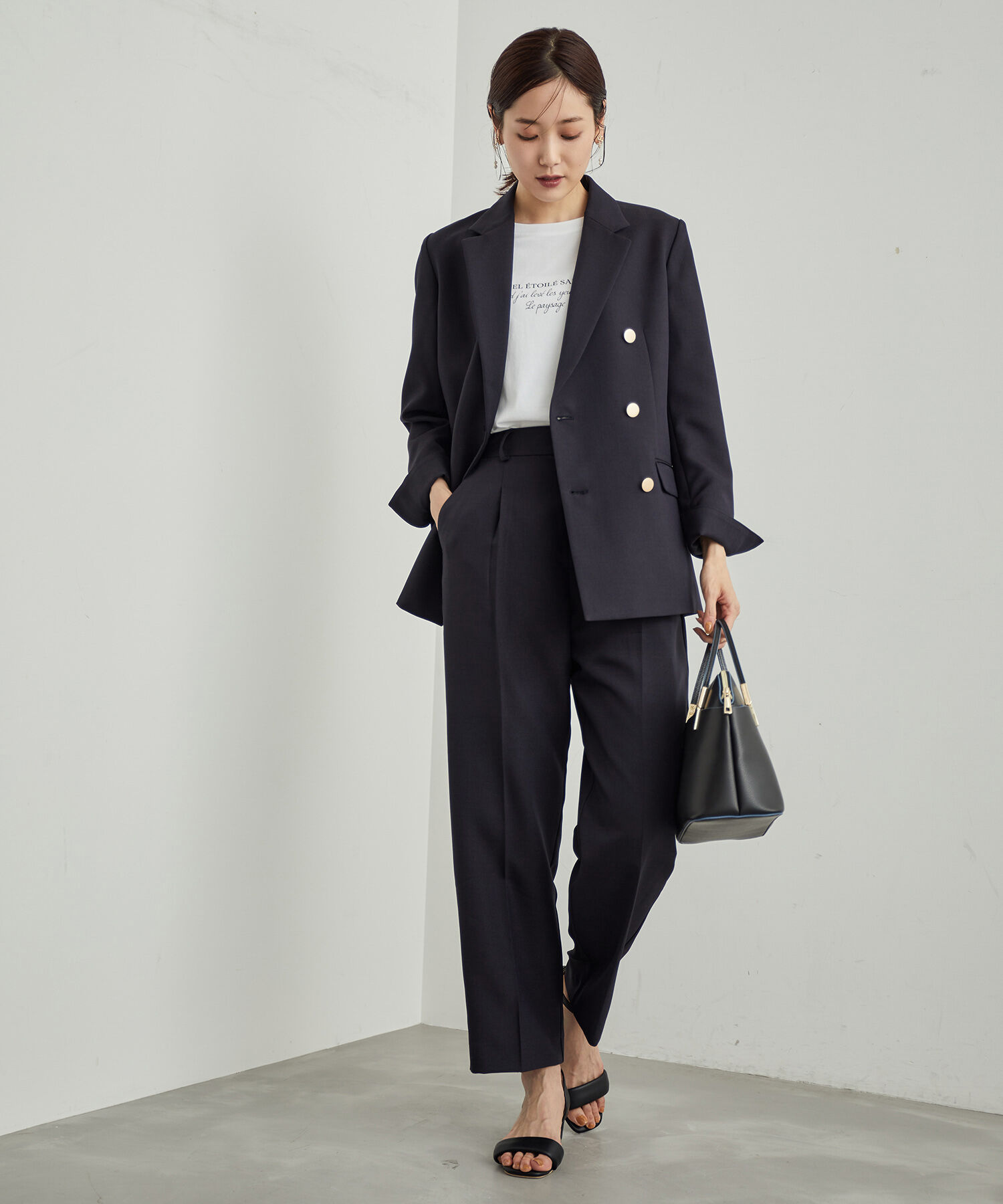 Rope&rsquo;Picnic「ウールライクサキソニーセミタックワイドパンツ」|その他|