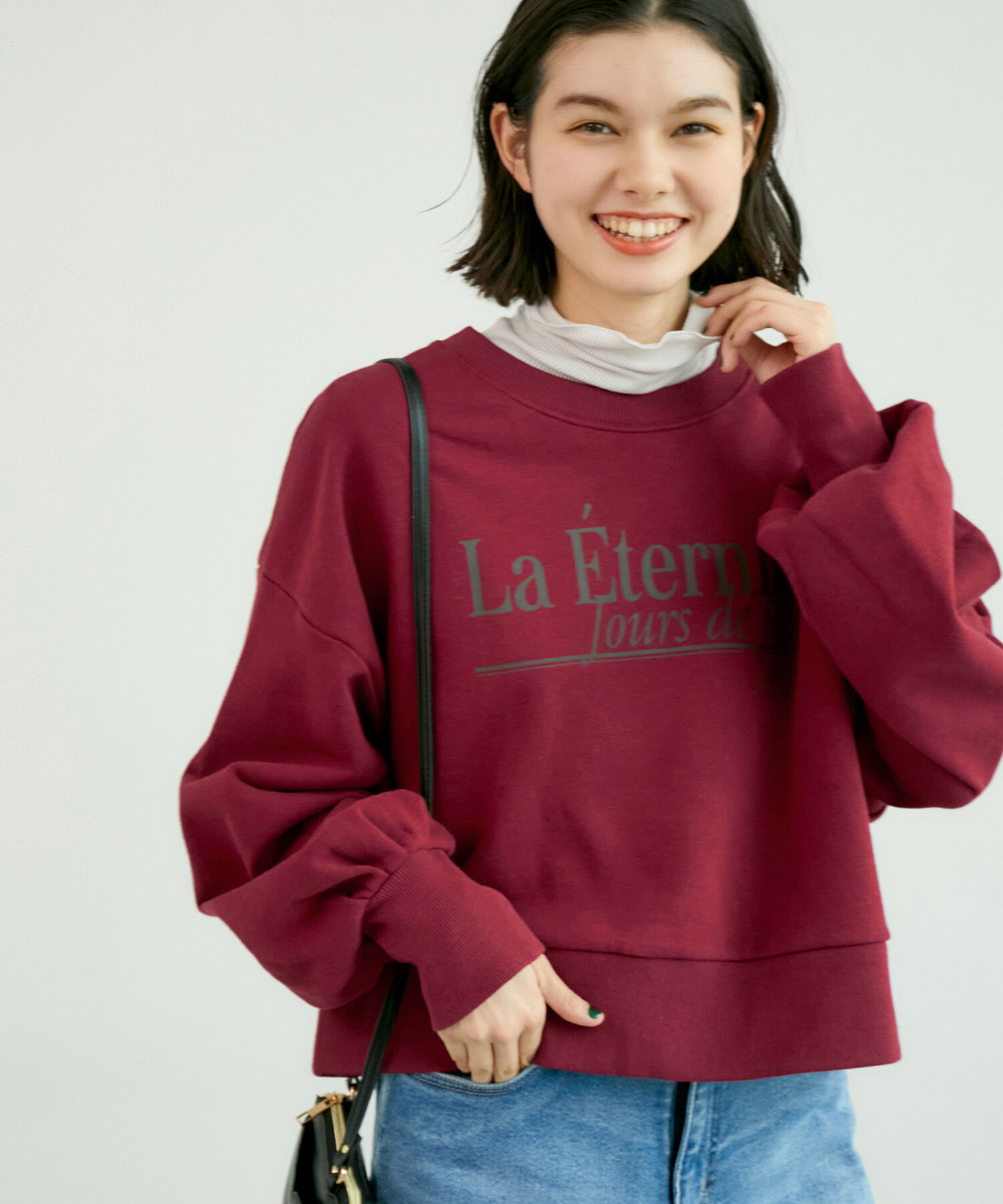 ROPE' PICNIC R「ショート丈ロゴスウェット」|スウェット・ジャージ|ワイン(66)