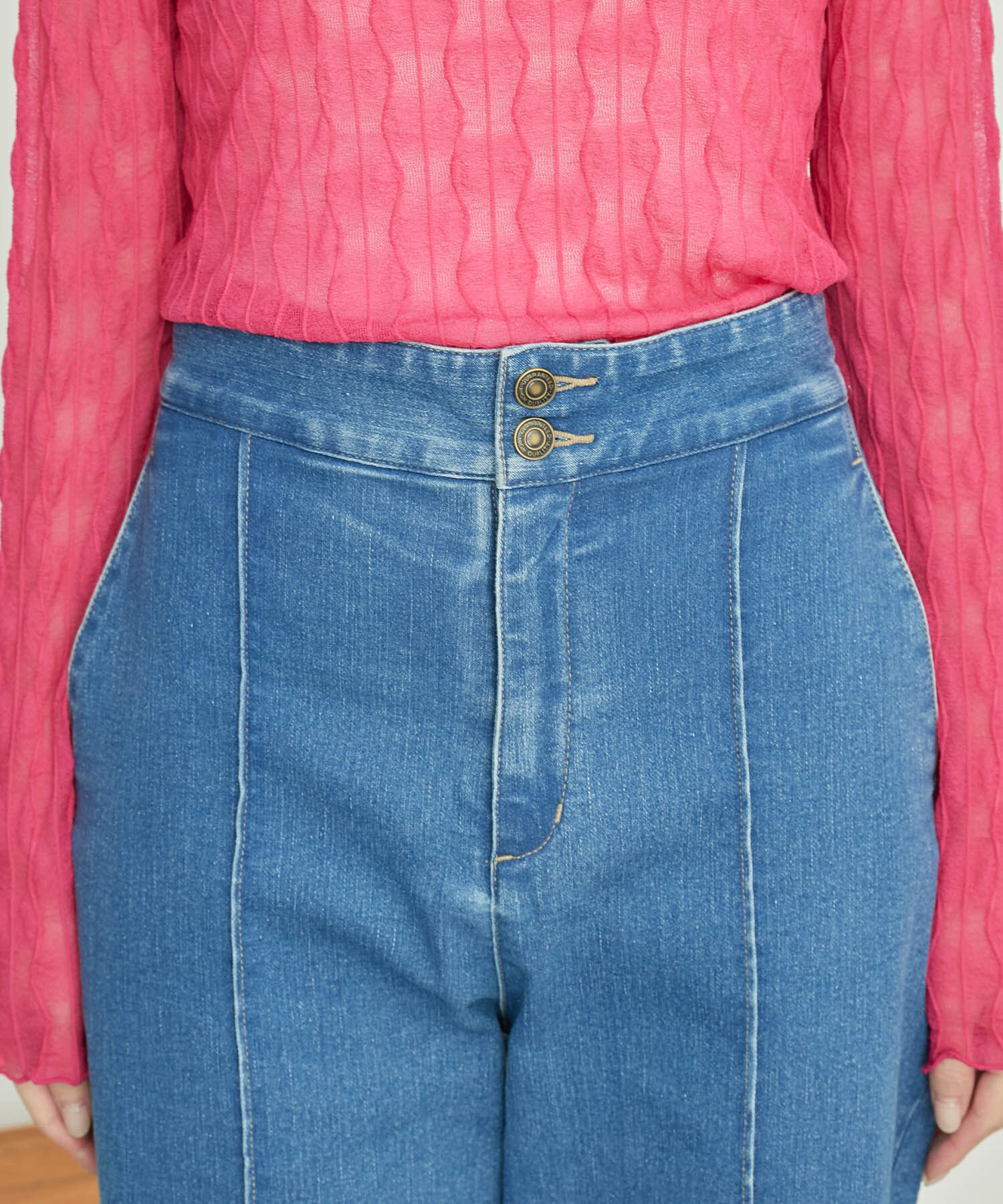 Rope&rsquo;Picnic「【CM着用商品】ウエストシェイプストレートワイドデニム」|デニム|