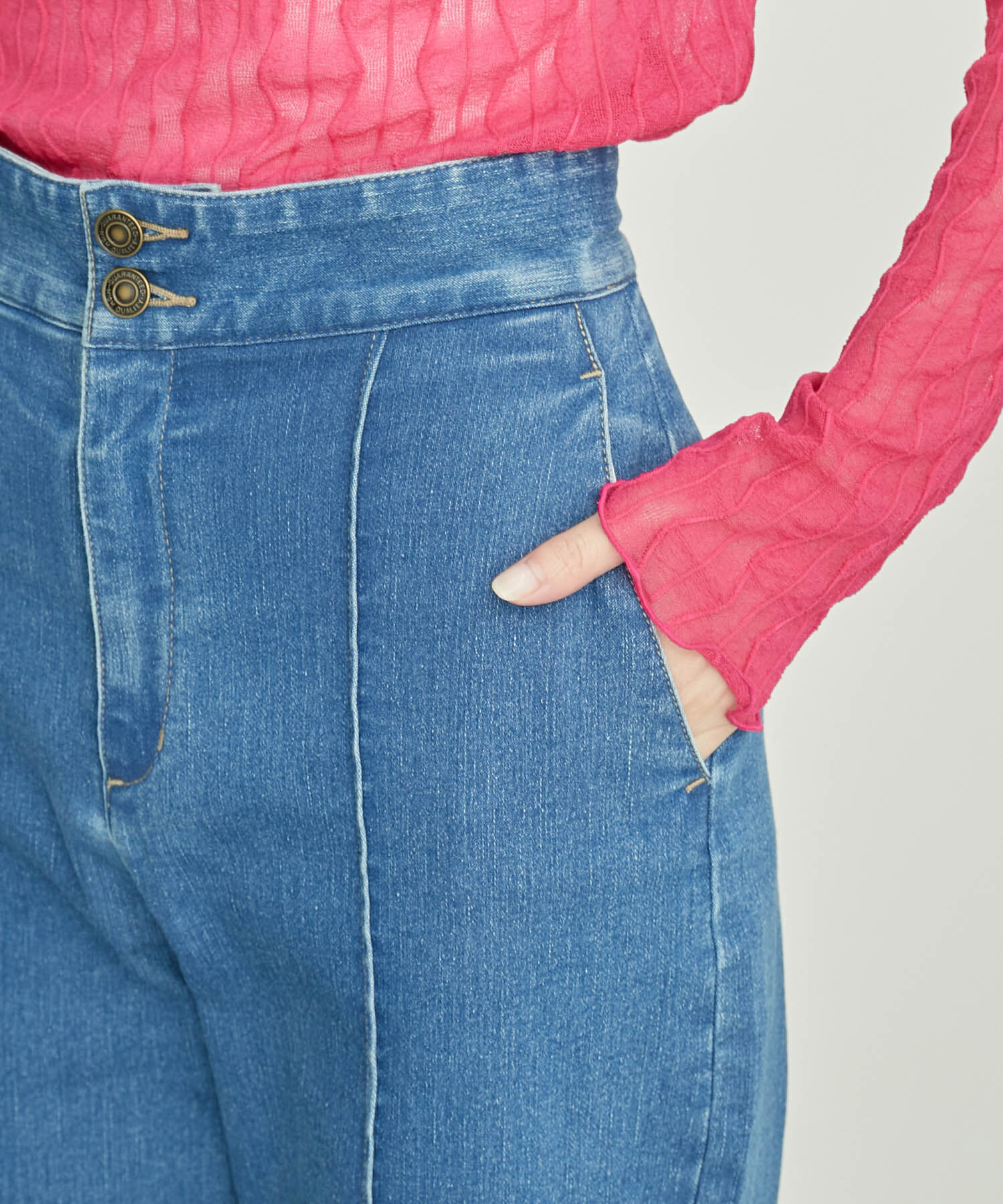 Rope&rsquo;Picnic「【CM着用商品】ウエストシェイプストレートワイドデニム」|デニム|