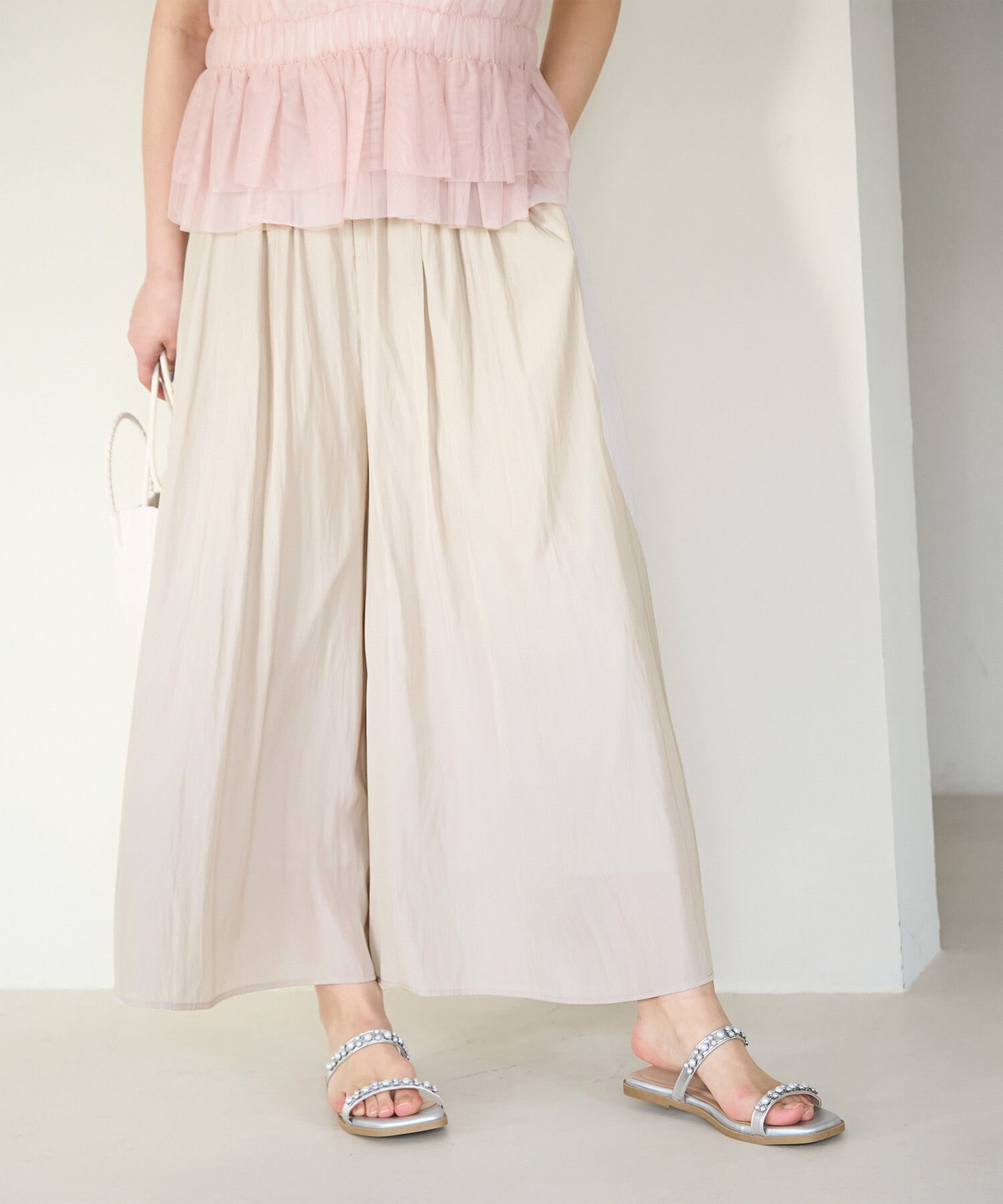 Rope&rsquo;Picnic「【ご好評につき新色追加】さらさらアソート柄スカーチョ」|その他|ベージュ(27)