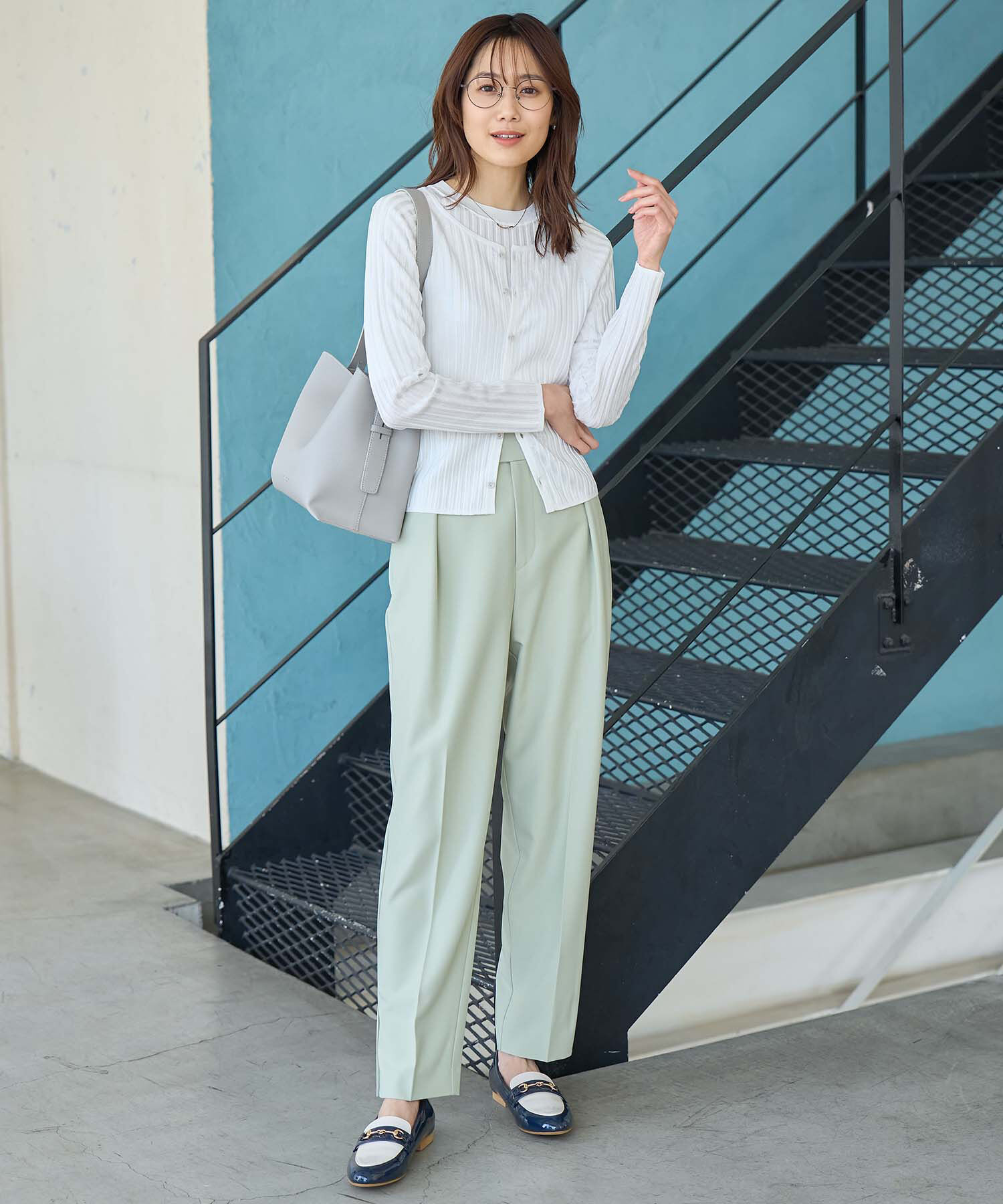 Rope&rsquo;Picnic「メタルライクヤーンニットカーディガン」|カーディガン|