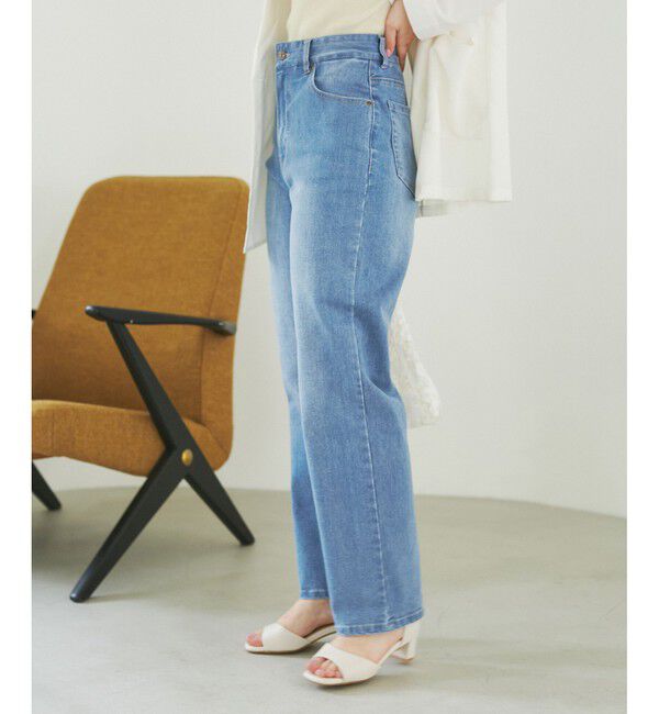 Rope&rsquo;Picnic「【ウエスト革命デニム】ウエストシェイプデニムストレートパンツ」|デニム|