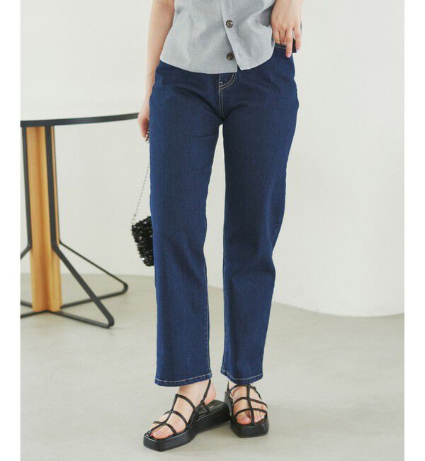 Rope&rsquo;Picnic「【ウエスト革命デニム】ウエストシェイプデニムストレートパンツ」|デニム|