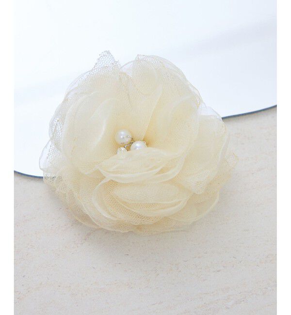 ROPE PICNIC PASSAGE「オーガンジー&times;チュールフラワーコサージュ」|ブローチ・コサージュ|キナリ(16)