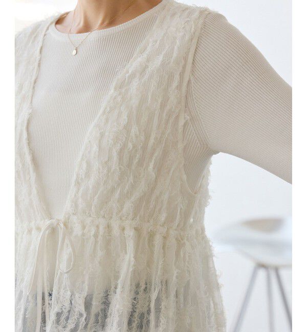 Rope&rsquo;Picnic「フリンジチュールジレ」|ベスト・ジレ|