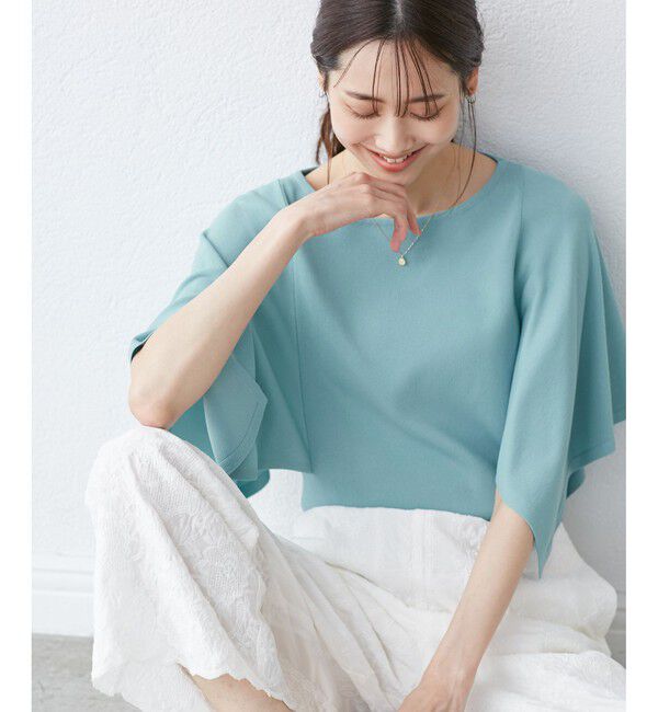 Rope&rsquo;Picnic「【UVカット・接触冷感・イージーケア】八方映えニット スカーフスリーブニットプルオーバー」|ニット・セーター|