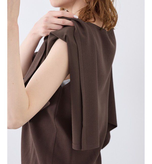 Rope&rsquo;Picnic「【UVカット・接触冷感・イージーケア】八方映えニット スカーフスリーブニットプルオーバー」|ニット・セーター|