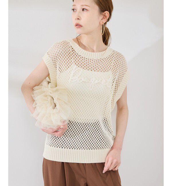 Rope&rsquo;Picnic「コード刺繍入りメッシュサマーニット」|ニット・セーター|