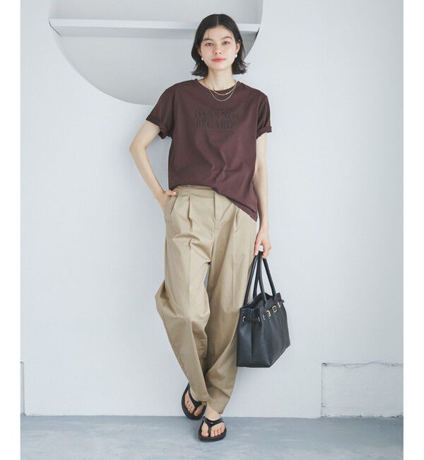 Rope&rsquo;Picnic「【UVカット・接触冷感・汗染み加工】フレンチロゴプリントTシャツ」|Tシャツ・カットソー|