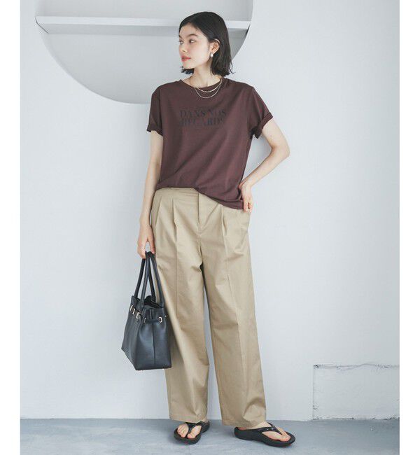 Rope&rsquo;Picnic「【UVカット・接触冷感・汗染み加工】フレンチロゴプリントTシャツ」|Tシャツ・カットソー|