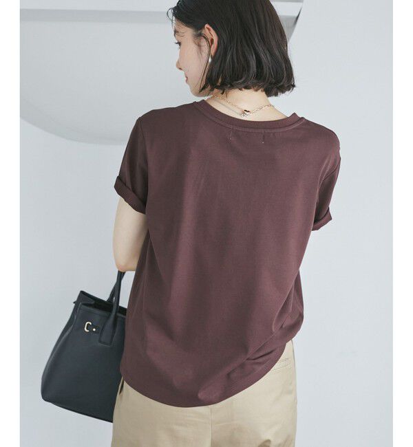 Rope&rsquo;Picnic「【UVカット・接触冷感・汗染み加工】フレンチロゴプリントTシャツ」|Tシャツ・カットソー|