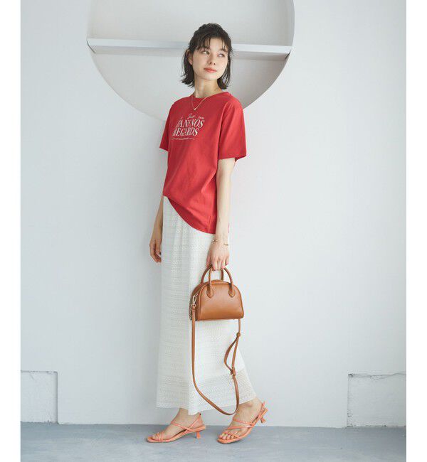 Rope&rsquo;Picnic「【UVカット・接触冷感・汗染み加工】フレンチロゴプリントTシャツ」|Tシャツ・カットソー|