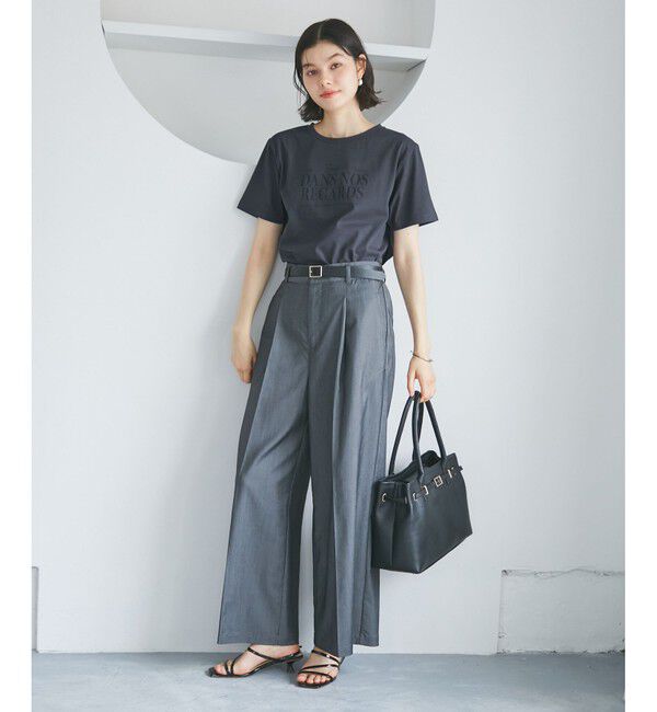 Rope&rsquo;Picnic「【UVカット・接触冷感・汗染み加工】フレンチロゴプリントTシャツ」|Tシャツ・カットソー|