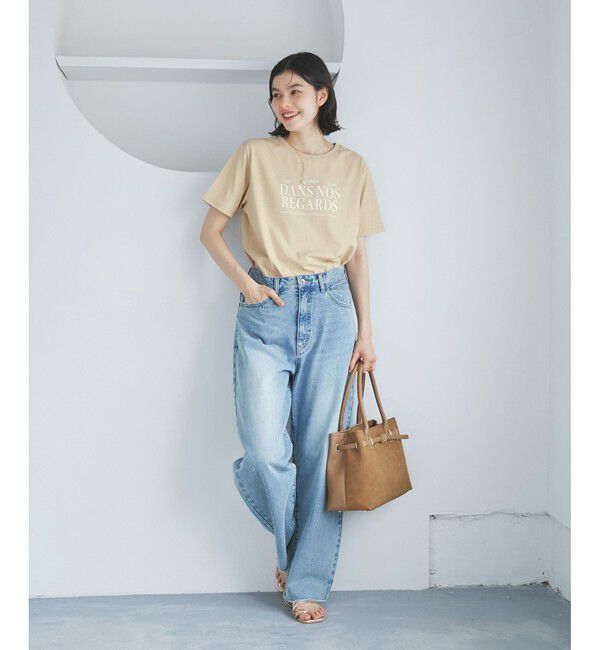 Rope&rsquo;Picnic「【UVカット・接触冷感・汗染み加工】フレンチロゴプリントTシャツ」|Tシャツ・カットソー|