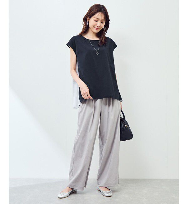 Rope&rsquo;Picnic「ストライプドッキングフレンチスリーブプルオーバー」|Tシャツ・カットソー|