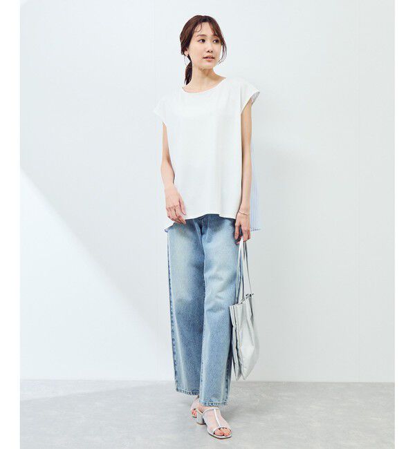 Rope&rsquo;Picnic「ストライプドッキングフレンチスリーブプルオーバー」|Tシャツ・カットソー|