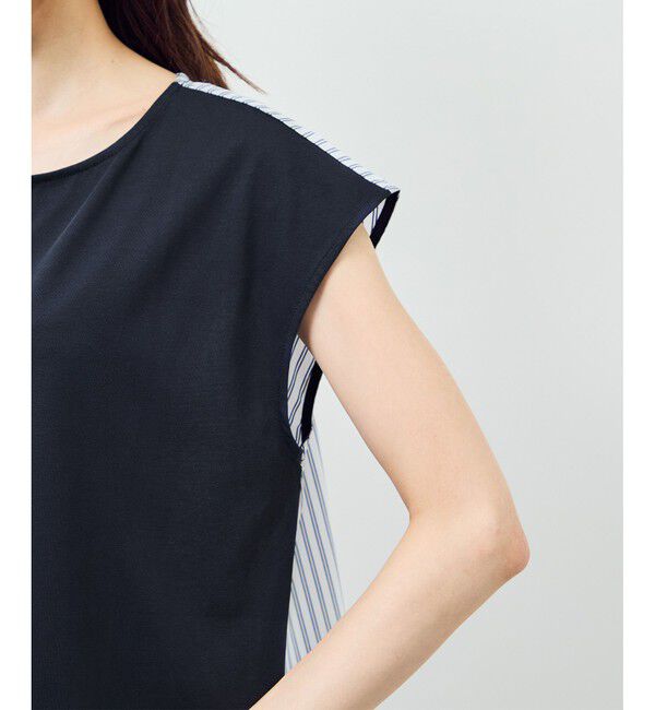 Rope&rsquo;Picnic「ストライプドッキングフレンチスリーブプルオーバー」|Tシャツ・カットソー|