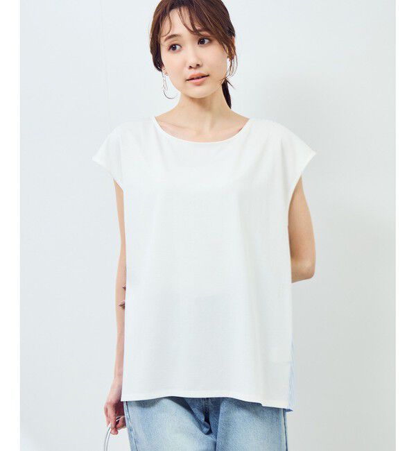 Rope&rsquo;Picnic「ストライプドッキングフレンチスリーブプルオーバー」|Tシャツ・カットソー|