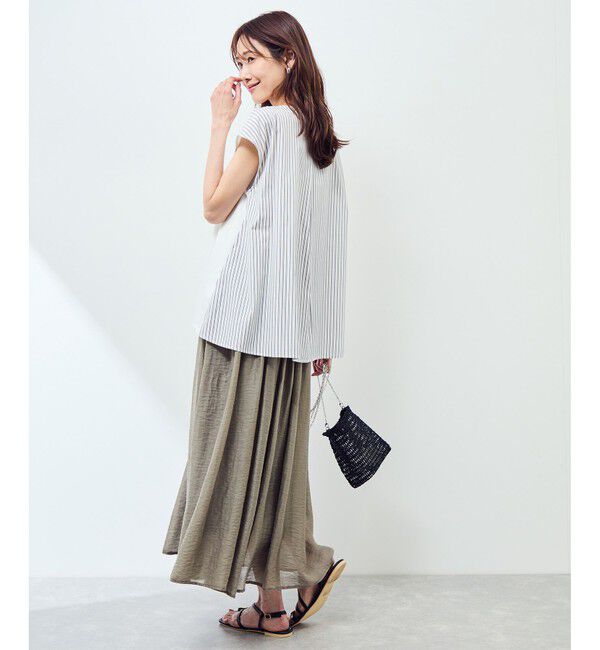 Rope&rsquo;Picnic「ストライプドッキングフレンチスリーブプルオーバー」|Tシャツ・カットソー|