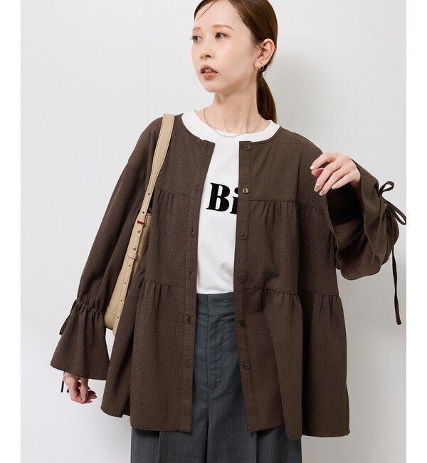 Rope&rsquo;Picnic「【羽織にもなる】シアーワッシャーブラウスカーディガン」|シャツ・ブラウス|
