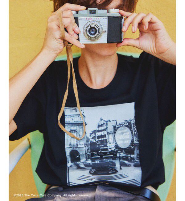 Rope&rsquo;Picnic「【Coca-Cola】【汗染み加工】アソートグラフィックTシャツ」|Tシャツ・カットソー|ブラック(01)