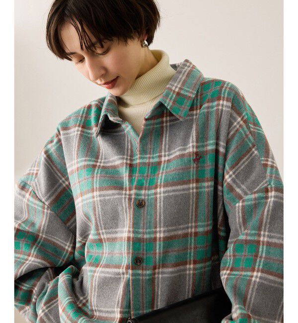 Rope&rsquo;Picnic「【BEVERLY HILLS POLO CLUB・WEB限定】シャギーチェックシャツ」|シャツ・ブラウス|グリーンサブ(35)