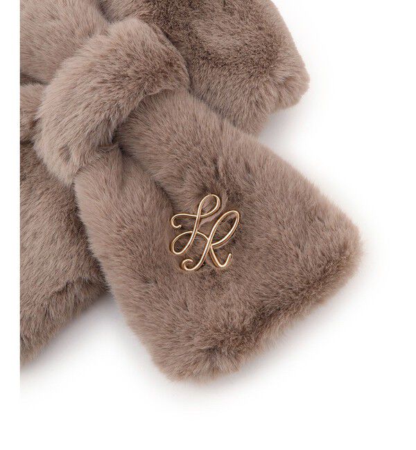 ROPE PICNIC PASSAGE「ブローチ付きフェイクファーティペット」|マフラー|