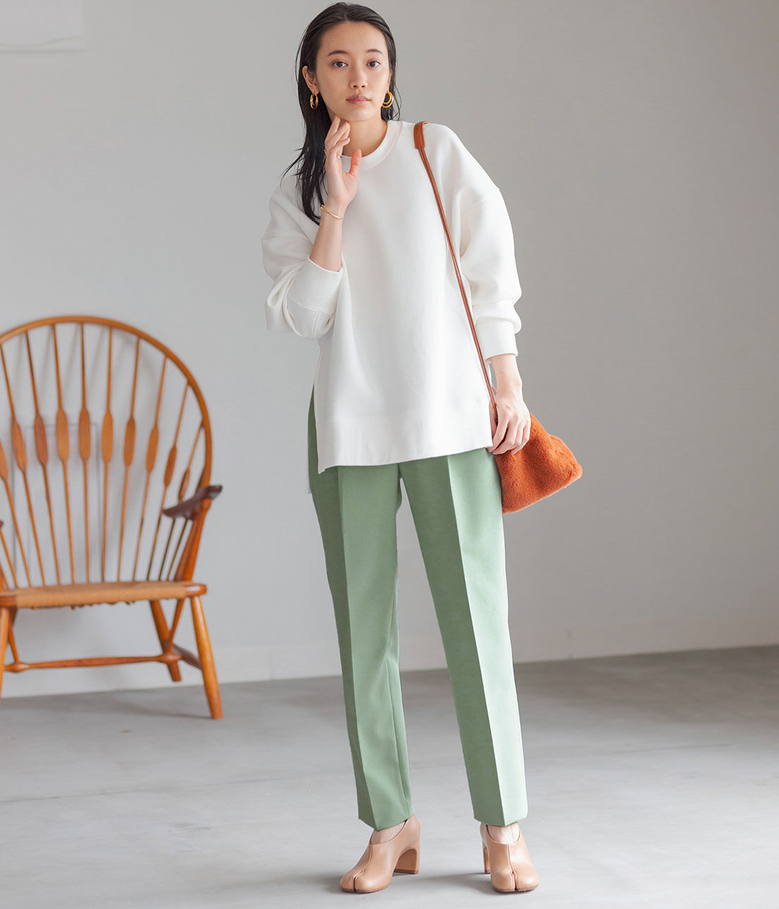 ADAM ET ROPE'「＜洗える＞スリムスラックス」|スラックス|