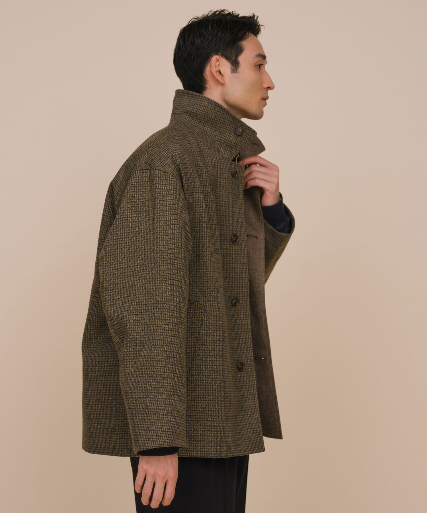 ADAM ET ROPE'「【TECHTWEED】オーバー ショートコート / ロングシーズン着用可能 / イージーケア /サスティナブル / ユニ」|ブルゾン・スタジャン|