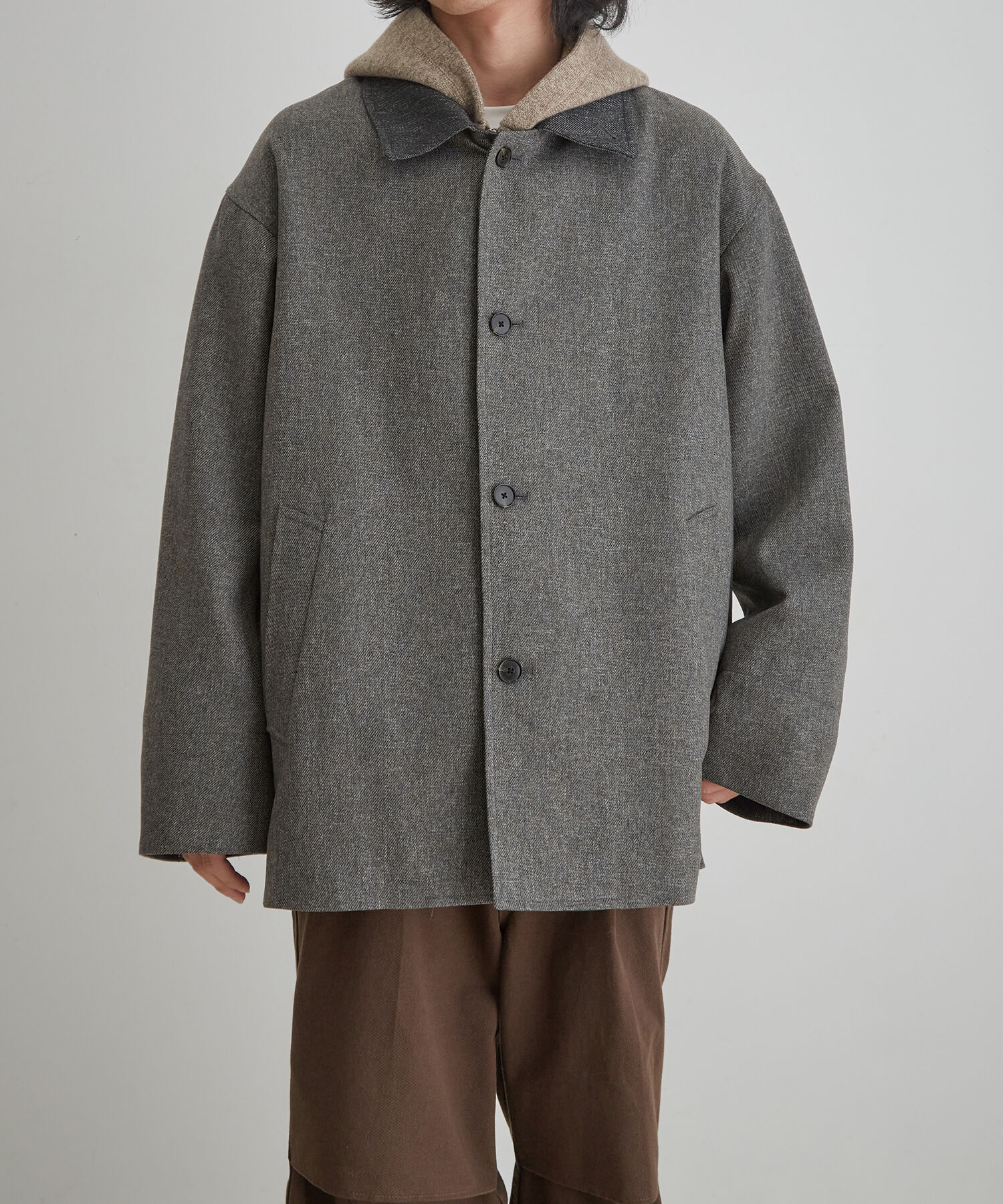 ADAM ET ROPE'「【TECHTWEED】オーバー ショートコート / ロングシーズン着用可能 / イージーケア /サスティナブル / ユニ」|ブルゾン・スタジャン|