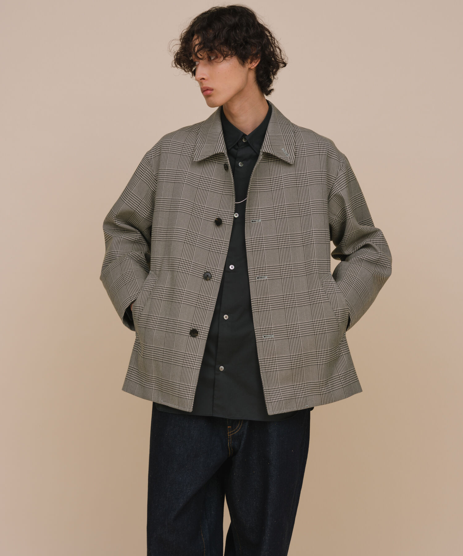 ADAM ET ROPE'「【TECHTWEED】オーバー ショートコート / ロングシーズン着用可能 / イージーケア /サスティナブル / ユニ」|ブルゾン・スタジャン|