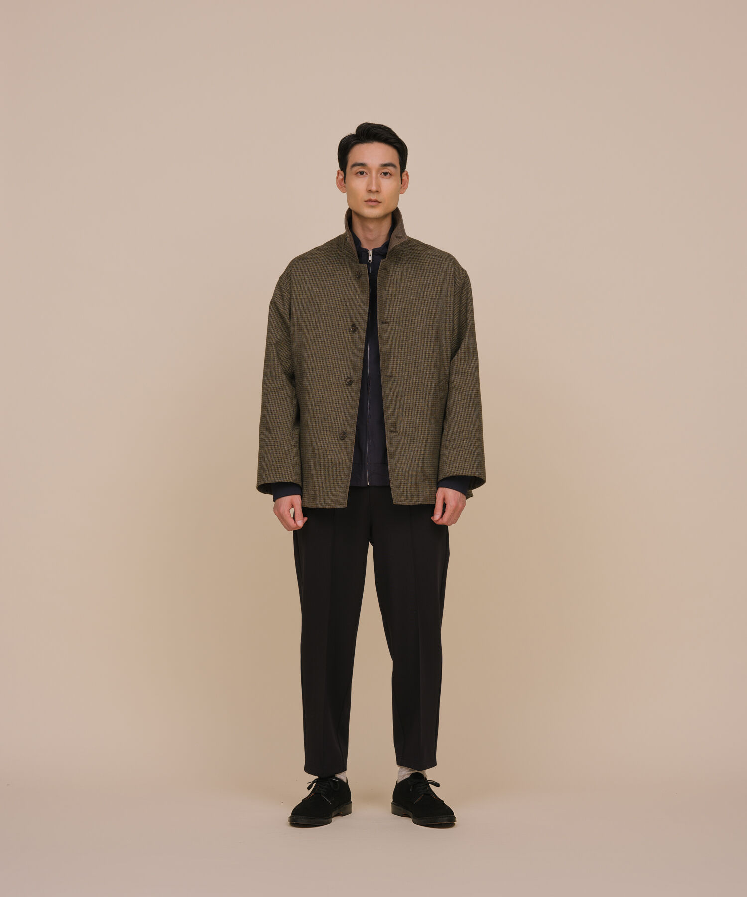 ADAM ET ROPE'「【TECHTWEED】オーバー ショートコート / ロングシーズン着用可能 / イージーケア /サスティナブル / ユニ」|ブルゾン・スタジャン|