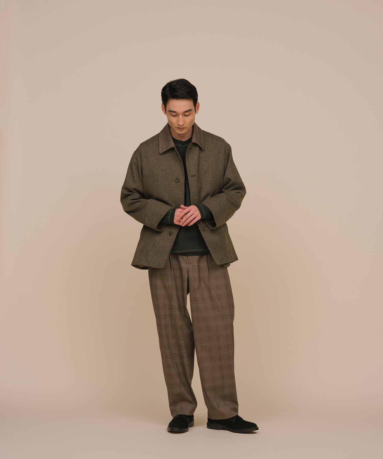 ADAM ET ROPE'「【TECHTWEED】オーバー ショートコート / ロングシーズン着用可能 / イージーケア /サスティナブル / ユニ」|ブルゾン・スタジャン|