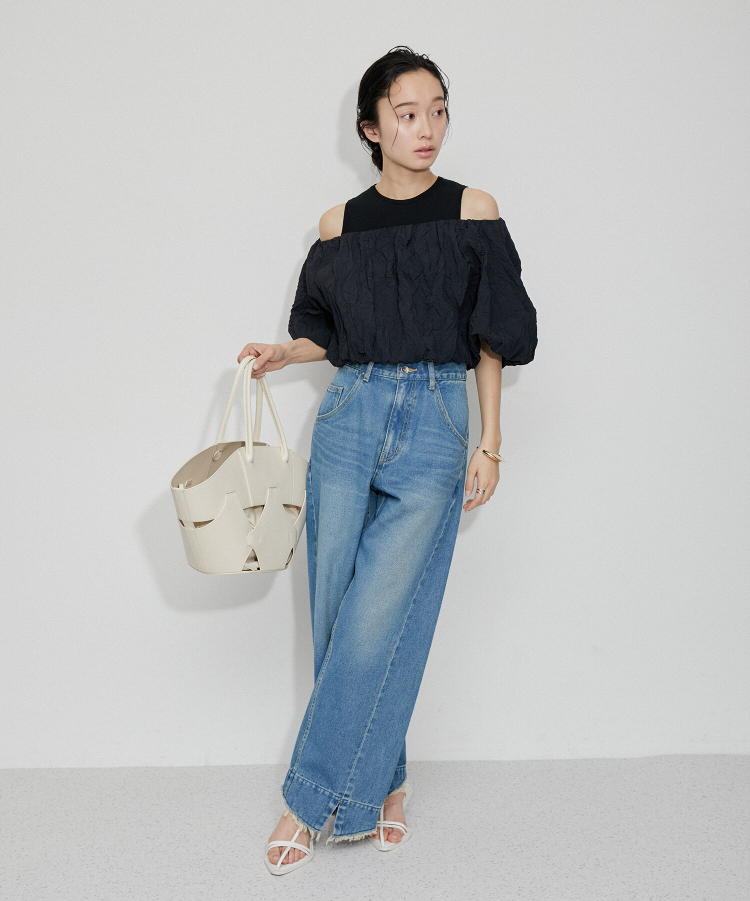 ADAM ET ROPE'「【再入荷】ルーズフィットアジャストデニム」|デニム|