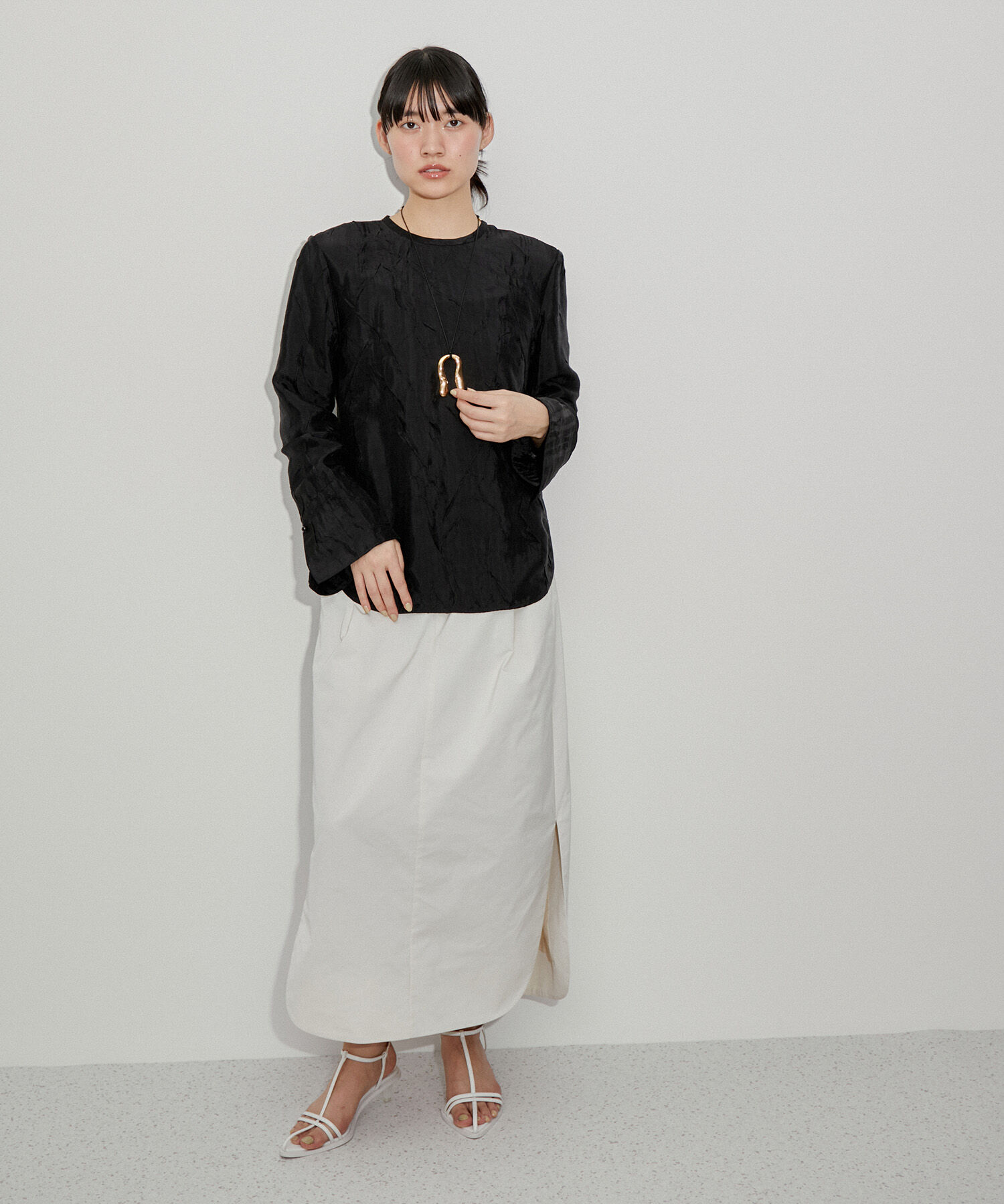 ADAM ET ROPE'「グロッシーTブラウス」|シャツ・ブラウス|