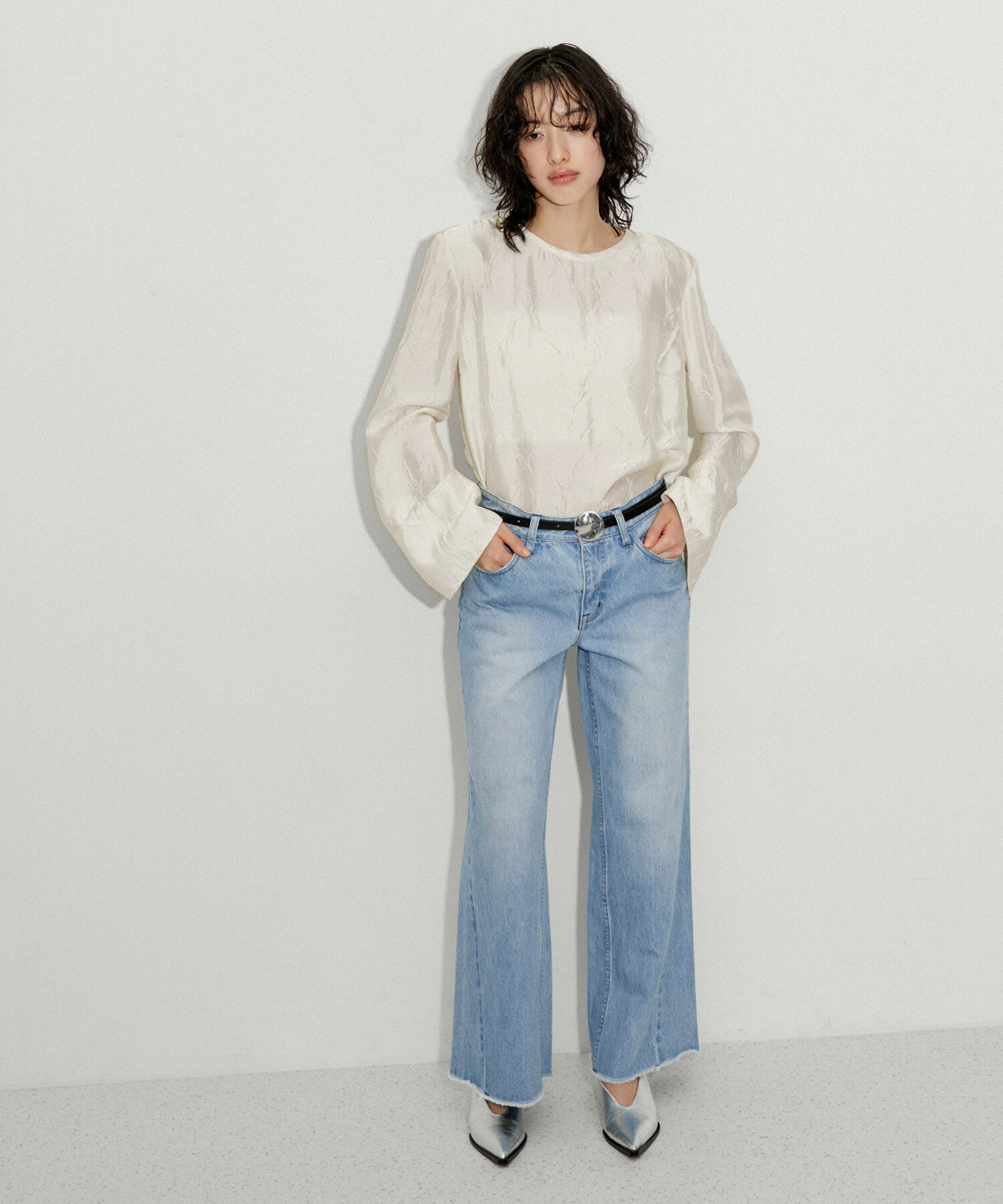 ADAM ET ROPE'「グロッシーTブラウス」|シャツ・ブラウス|