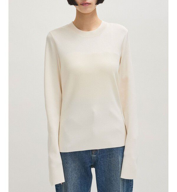 ADAM ET ROPE'「フルニードルクルーネックニットプルオーバー」|Tシャツ・カットソー|