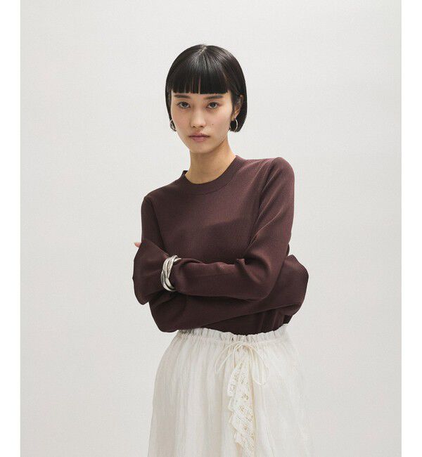 ADAM ET ROPE'「フルニードルクルーネックニットプルオーバー」|Tシャツ・カットソー|