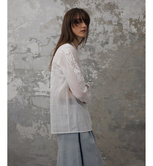 ADAM ET ROPE'「【EMOELLE】ステッチエンブロイダリーブラウス」|シャツ・ブラウス|