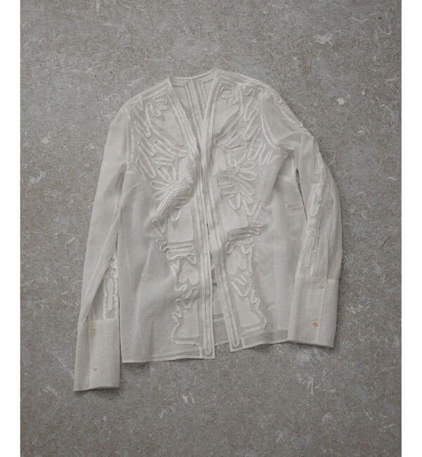 ADAM ET ROPE'「【EMOELLE】ステッチエンブロイダリーブラウス」|シャツ・ブラウス|